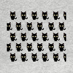 Black cat pattern T-Shirt